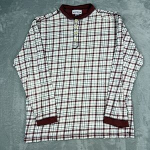 Vintage Stone Mesa Plaid Henley Shirt Men’s XL 100% Cotton Long Sleeve